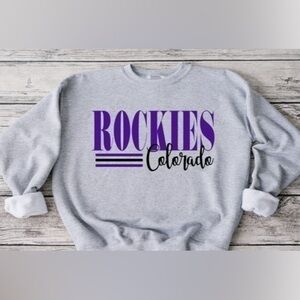 Rockies Striped Crewneck